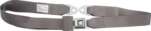 Seat Belt - Lap - Push Button Buckle - Bolt-On - Floor Mount - Polyester - Gray - Each