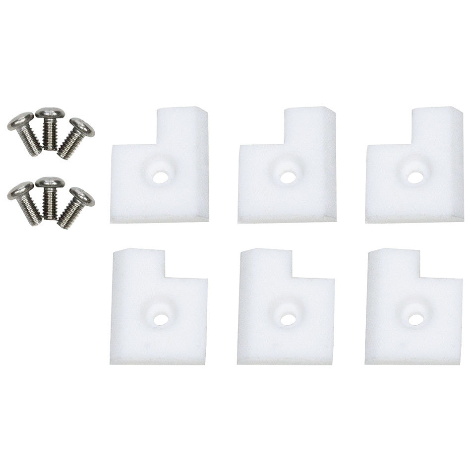 Tire Groover Pads - Front - Screws - Plastic - White - Allstar Heated Tire Groover - Set of 6