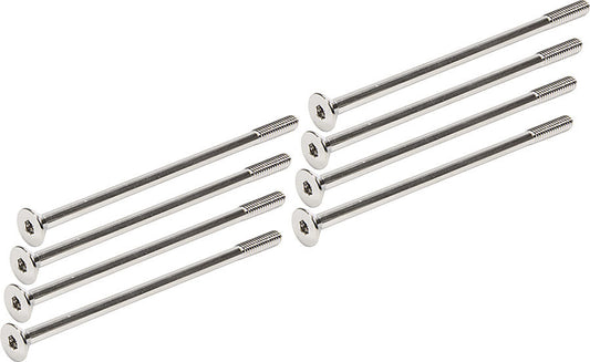 Valve Cover Fastener - Bolt - 1/4-20 in Thread - 5.000 in Long - Allen Head - Steel - Chrome - Tall - Center Bolt - Small Block Chevy - Set of 8
