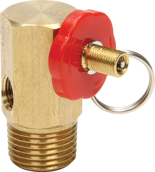 Compressed Air Tank Valve - 1/2 in NPT Male Outlet - Manual Release / Schrader / Shutoff Valves - Natural - Brass - Allstar Compressed Air Tanks - Each