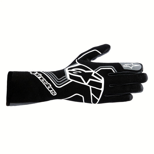 Driving Gloves - Tech-1 Race V4 - FIA Approved - 2 Layer - Aramid / Silicone - Elastic Cuff - Black / Gray - Large - Pair