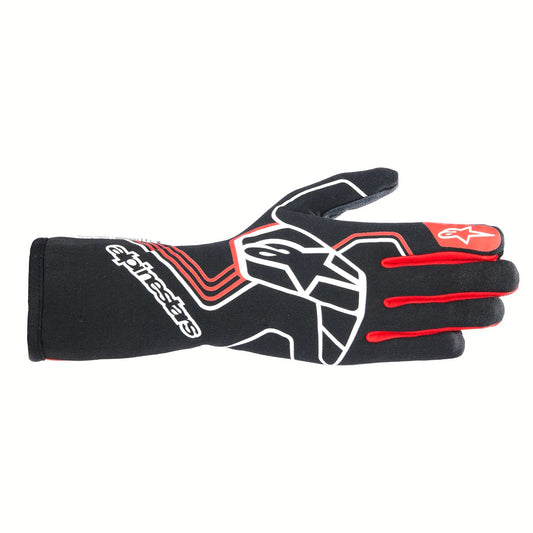 Driving Gloves - Tech-1 Race V4 - FIA Approved - 2 Layer - Aramid / Silicone - Elastic Cuff - Black / Red - Large - Pair