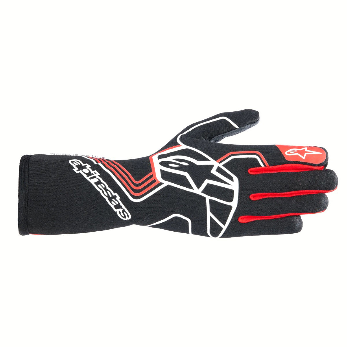 Driving Gloves - Tech-1 Race V4 - FIA Approved - 2 Layer - Aramid / Silicone - Elastic Cuff - Black / Red - Medium - Pair