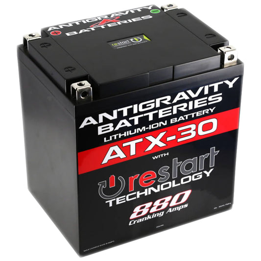 Battery - ATX-30 Restart - Lithium-ion - 12V - 880 Cranking amps - Threaded Terminals - Top Terminals - 6.50 in L x 6.89 in H x 5.00 in W - Each