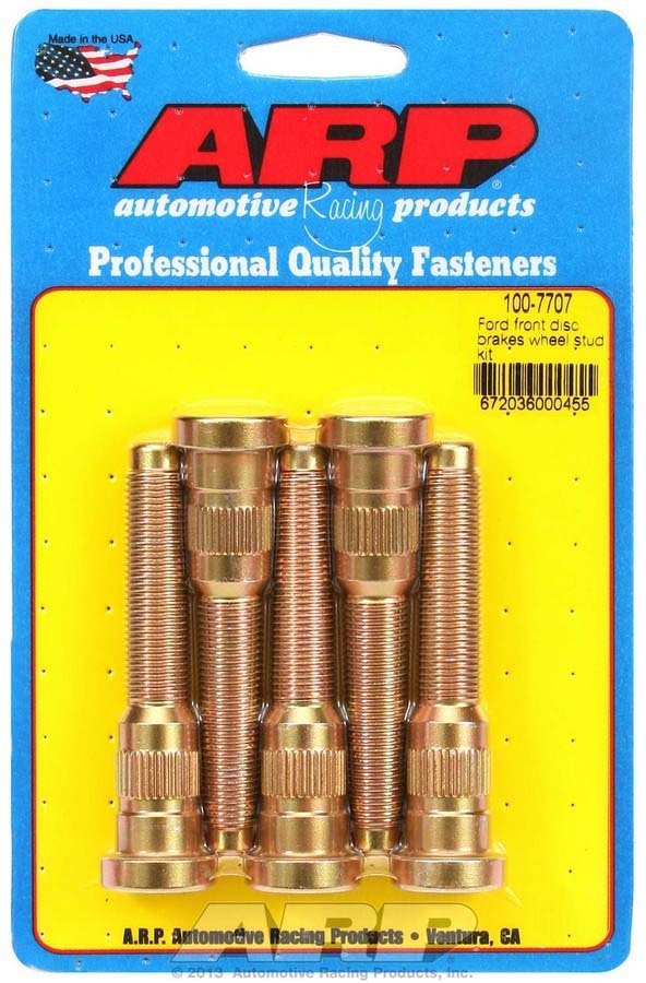 Wheel Stud - 1/2-20 in Thread - 3.050 in Long - 0.618 in Knurl - Chromoly - Cadmium - Ford Disc - Set of 5