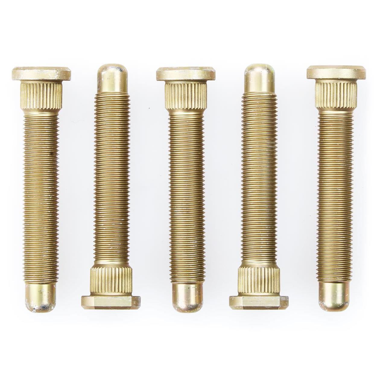 Wheel Stud - 14 mm x 1.50 Thread - 3.435 in Long - 0.625 in Knurl - Chromoly - Cadmium - Set of 5