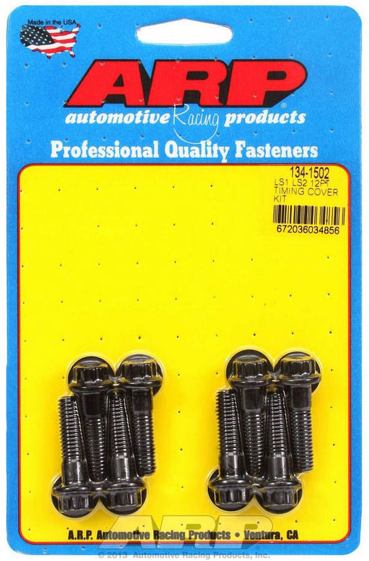 Timing Cover Bolt Kit - 12 Point Head - Washers Included - Chromoly - Black Oxide - GM LS-Series - Set of 8
