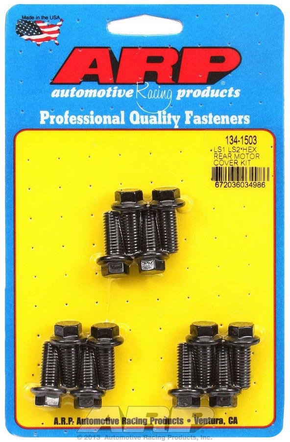 Rear Engine Cover Bolt Kit - Hex Head - Chromoly - Black Oxide - GM LS-Series - Set of 12