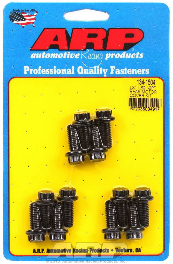 Rear Engine Cover Bolt Kit - 12 Point Head - Chromoly - Black Oxide - GM LS-Series - Set of 12