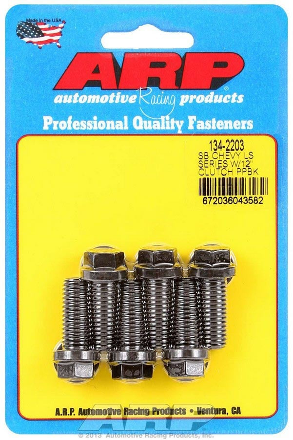 Pressure Plate Bolt Kit - Hex Head - Chromoly - Black Oxide - 12 in Clutch - GM LS-Series - Kit