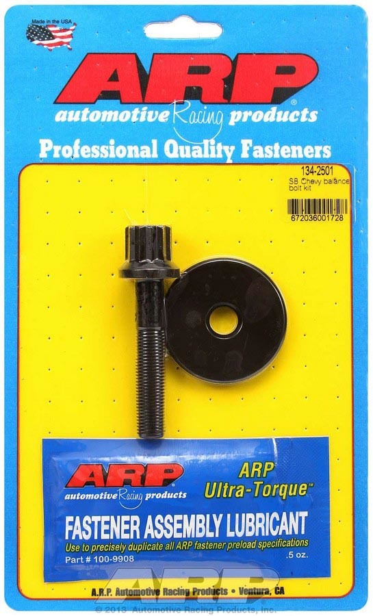 Harmonic Balancer Bolt - 7/16-20 in Thread - 2.470 in Long - 5/8 in 12 Point Head - Chromoly - Black Oxide - Small Block Chevy - Each