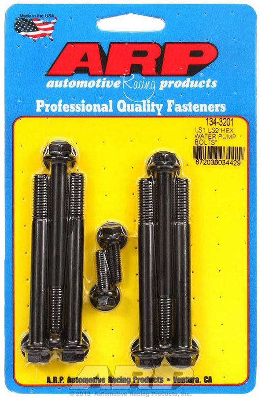 Water Pump Bolt Kit - Hex Head - Washers Included - Chromoly - Black Oxide - GM LS-Series - Kit