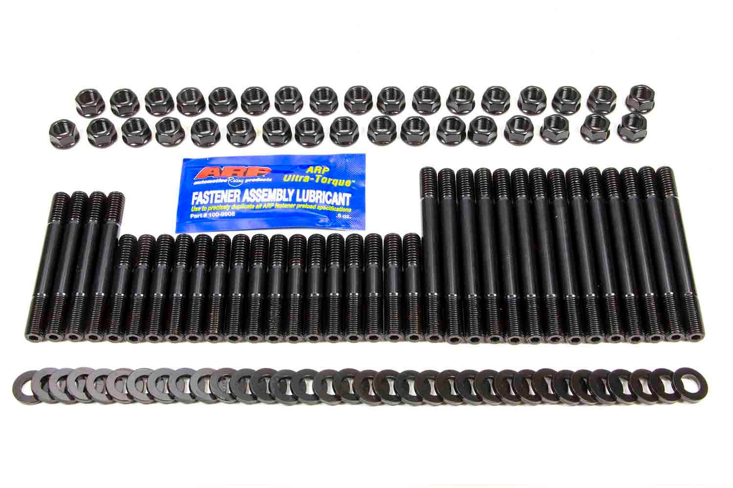 Cylinder Head Stud Kit - Hex Nuts - Chromoly - Black Oxide - Aftermarket Head - Small Block Chevy - Kit