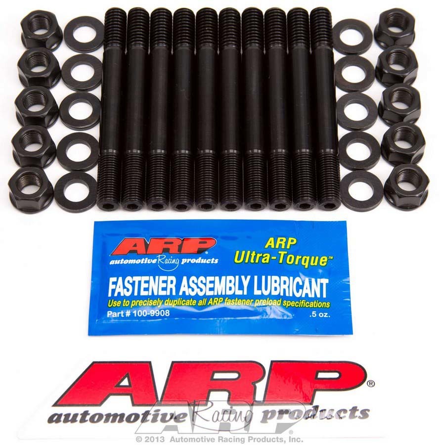 Main Stud Kit - Hex Nuts - 2-Bolt Mains - Chromoly - Black Oxide - Large Journal - Small Block Chevy - Kit