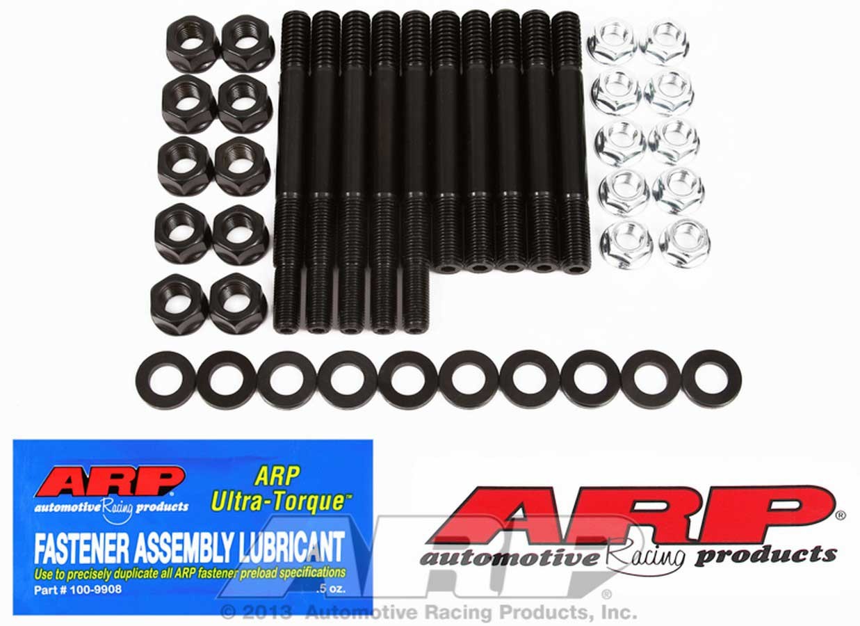Main Stud Kit - Hex Nuts - 2-Bolt Mains - Chromoly - Black Oxide - Small Journal - Windage Tray - Small Block Chevy - Kit