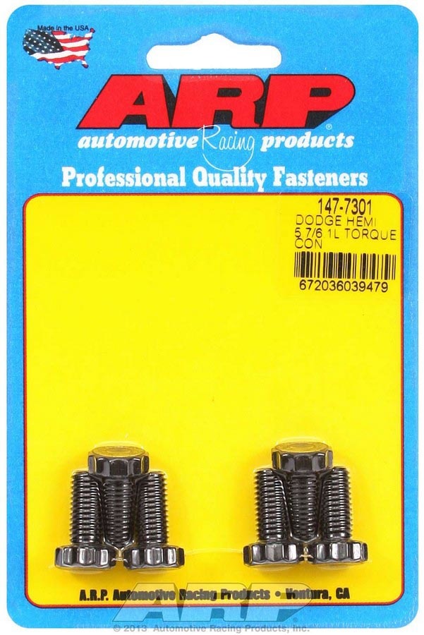 Torque Converter Bolt Kit - Pro Series - 8 mm x 1.25 Thread - 0.7 in Long - 12 Point Head - Chromoly - Black Oxide - NAG1 - Set of 6
