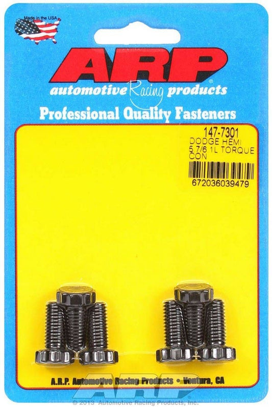 Torque Converter Bolt Kit - Pro Series - 8 mm x 1.25 Thread - 0.7 in Long - 12 Point Head - Chromoly - Black Oxide - NAG1 - Set of 6