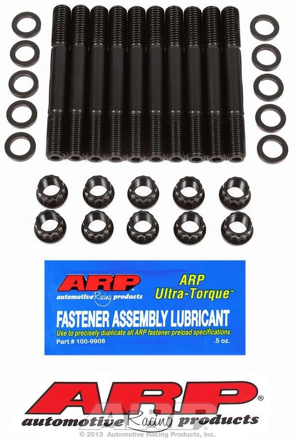 Main Stud Kit - 12 Point Nuts - 2-Bolt Mains - Chromoly - Black Oxide - Ford 2300 - Kit