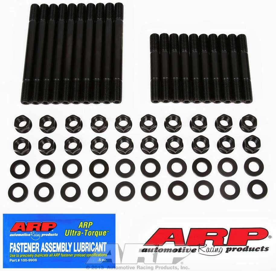 Cylinder Head Stud Kit - 7/16 in Studs - Hex Nuts - Chromoly - Black Oxide - Small Block Ford - Kit