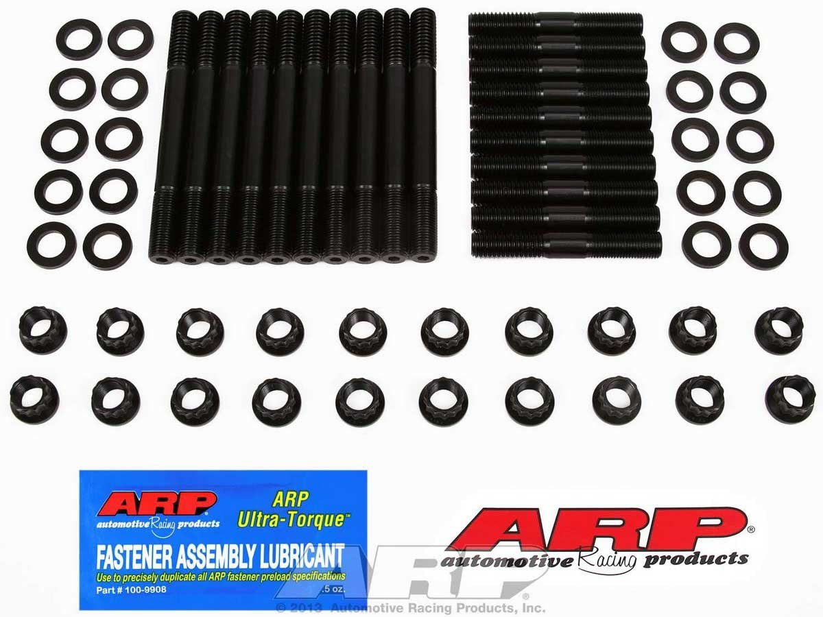 Cylinder Head Stud Kit - 1/2 in Studs - 12 Point Nuts - Chromoly - Black Oxide - Small Block Ford - Kit