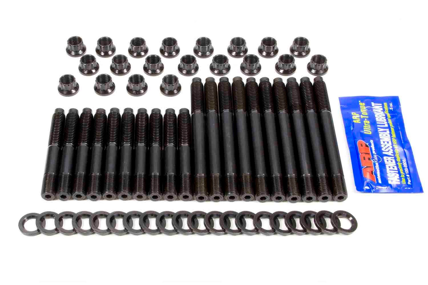Cylinder Head Stud Kit - 12 Point Nuts - Chromoly - Black Oxide - Man O'War - Small Block Ford - Kit