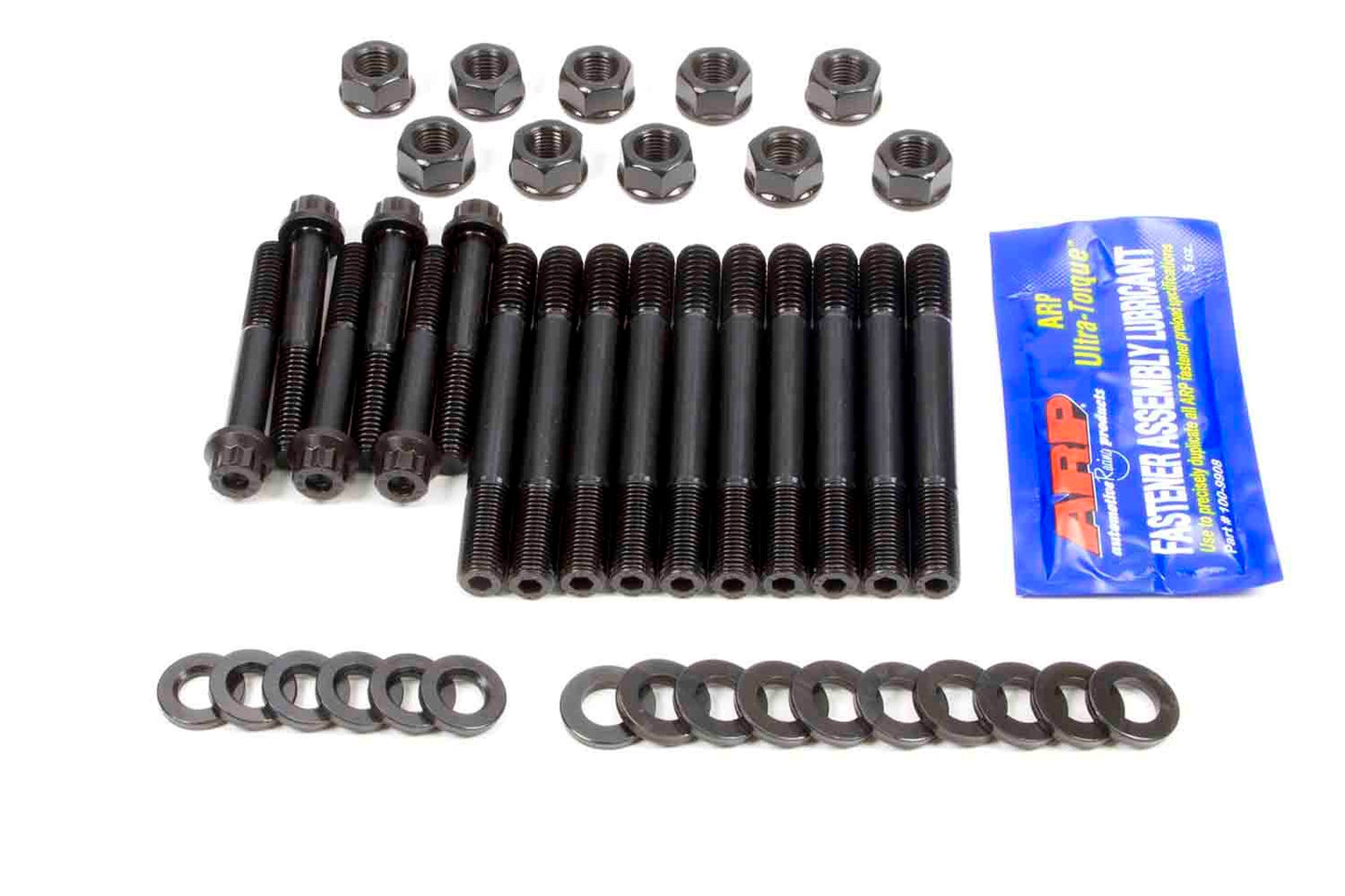 Main Stud Kit - Hex Nuts - 4-Bolt Mains - Chromoly - Black Oxide - SVO - Small Block Ford - Kit