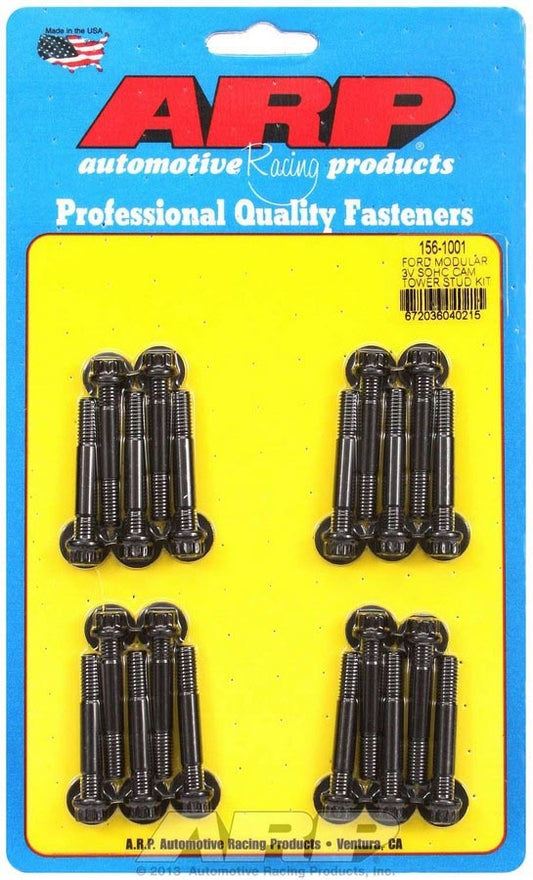 Stud - Camshaft Tower - Pro Series - 6 mm x 1.00 Thread - 1.825 in Long - 8 mm 12 Point Nuts - Chromoly - Black Oxide - Ford Modular - Kit