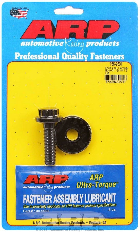 Harmonic Balancer Bolt - 12 mm x 1.50 Thread - 1.800 in Long - 18 mm 12 Point Head - Chromoly - Black Oxide - Ford Modular - Each