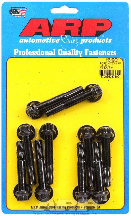 Main Bolt Kit - Side Bolts - 12 Point Head - 9 mm Thread - 2-Bolt Mains - Chromoly - Black Oxide - Late Cast Iron Block - Ford Modular - Kit