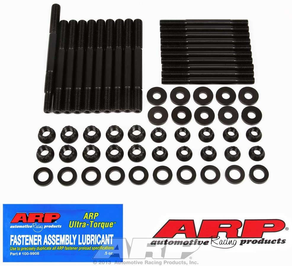 Main Stud Kit - 12 Point Nuts - 4-Bolt Mains - Chromoly - Black Oxide - Without Windage Tray - Ford Modular - Kit