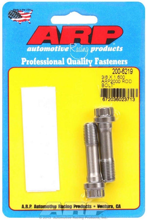 Connecting Rod Bolt Kit - Pro Series - 3/8 in Bolt - 1.6 in Long - ARP2000 - Universal Steel Rods - Pair