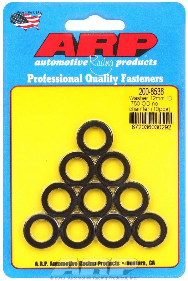 Flat Washer - Special Purpose - 12 mm ID - 0.750 in OD - 0.120 in Thick - Chromoly - Black Oxide - Set of 10