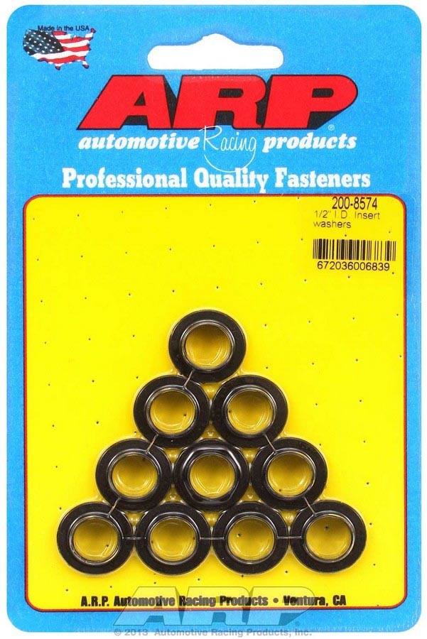 Head Bolt Washer - 0.875 in OD - 1/2 in Insert ID - 0.567 in Insert OD - Chromoly - Head Bolts - Set of 10