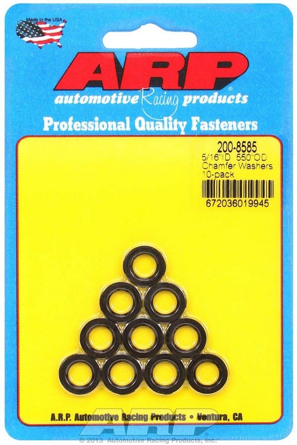 Flat Washer - Special Purpose - Chamfered - 0.313 in ID - 0.550 in OD - 0.120 in Thick - Chromoly - Black Oxide - Set of 10