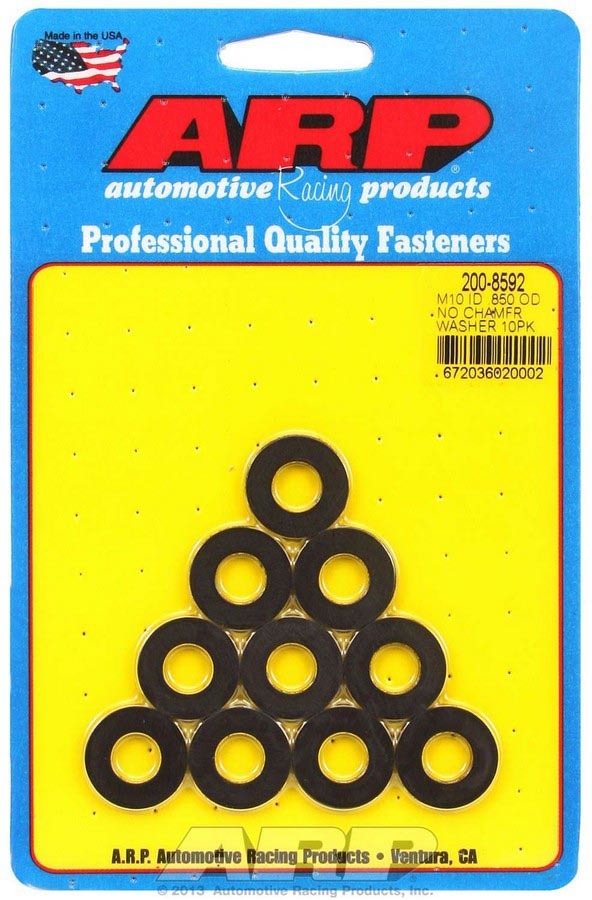 Flat Washer - Special Purpose - 10 mm ID - 0.850 in OD - 0.115 in Thick - Chromoly - Black Oxide - Set of 10