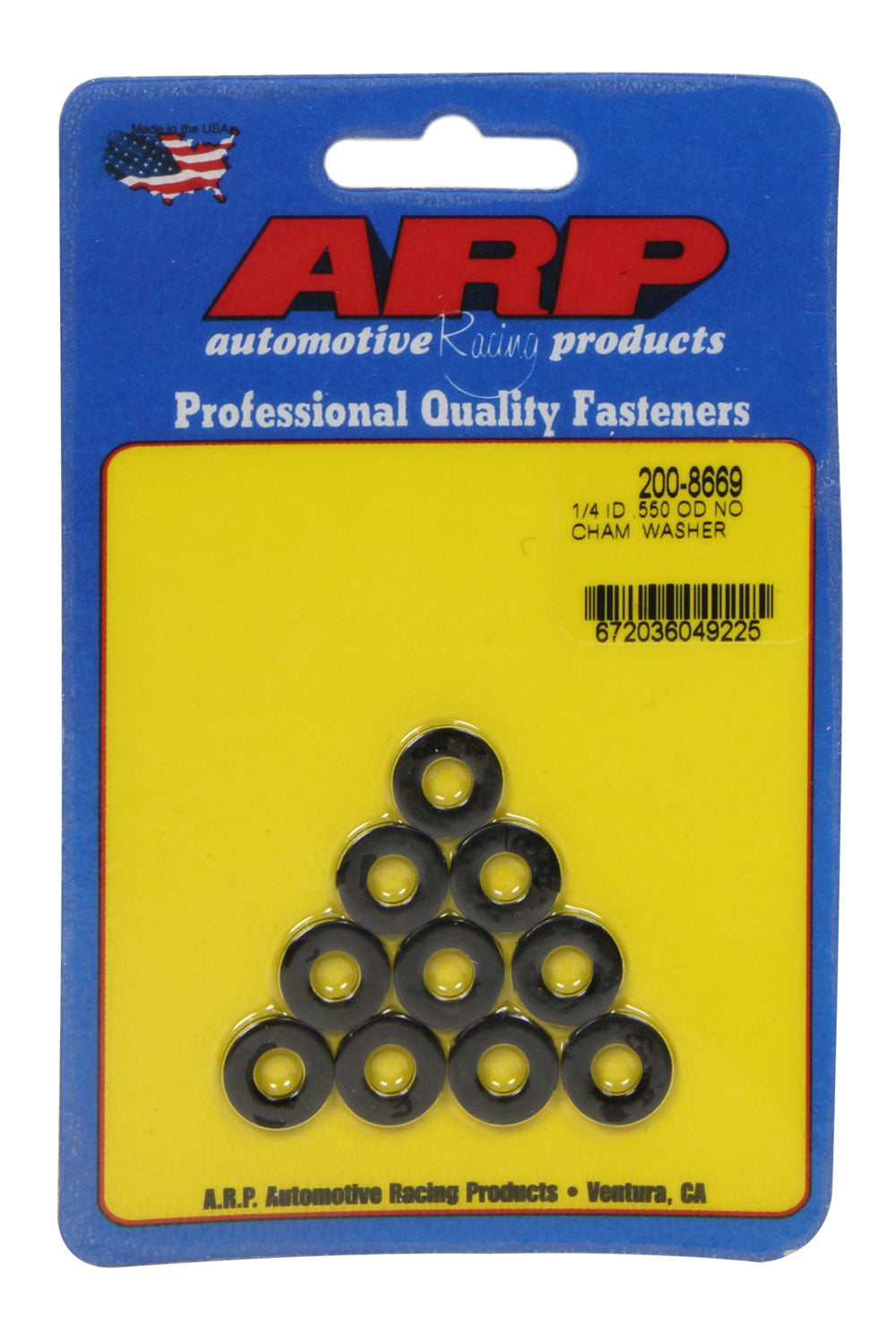 Flat Washer - Special Purpose - 0.25 in ID - 0.550 in OD - 0.0750 in Thick - Chromoly - Black Oxide - Set of 10