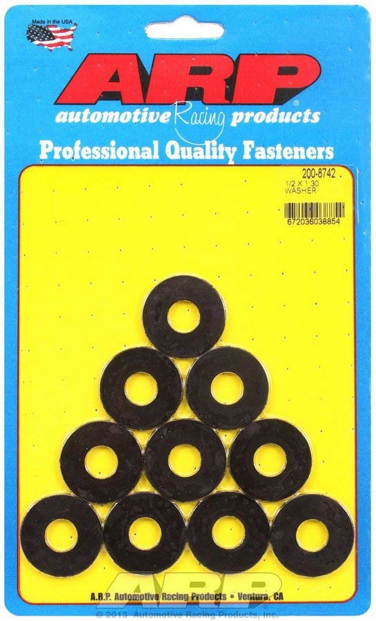 Flat Washer - Special Purpose - 0.5 in ID - 1.300 in OD - 0.120 in Thick - Chromoly - Black Oxide - Set of 10