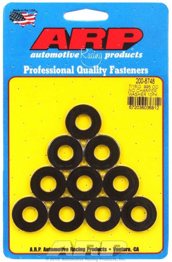 Flat Washer - Special Purpose - 0.438 in ID - 0.995 in OD - 0.120 in Thick - Chromoly - Black Oxide - Set of 10