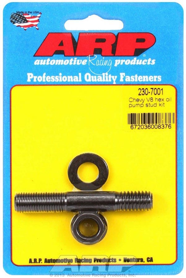 Oil Pump Stud - Hex Nuts - Chromoly - Black Oxide - Small Block Chevy - Each