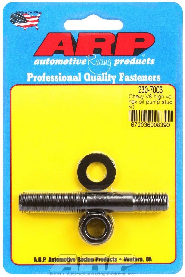Oil Pump Stud - Hex Nuts - Chromoly - Black Oxide - High Volume Pumps - Chevy V8 - Each