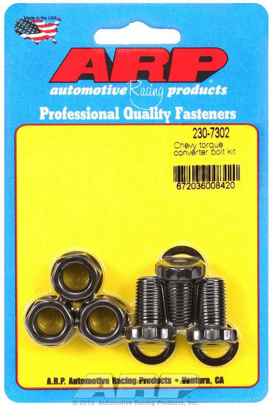 Torque Converter Bolt Kit - Pro Series - 7/16-20 in Thread - 0.725 in Long - 12 Point Head - Chromoly - Black Oxide - TH350 / TH400 - Set of 3