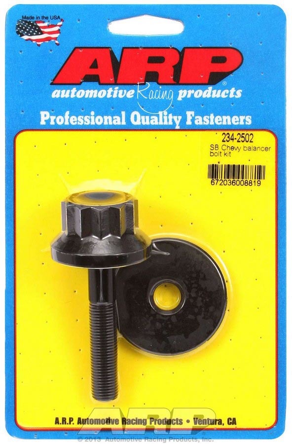 Harmonic Balancer Bolt - 7/16-20 in Thread - 2.470 in Long - 1-1/16 in 12 Point Head - Chromoly - Black Oxide - Small Block Chevy - Each