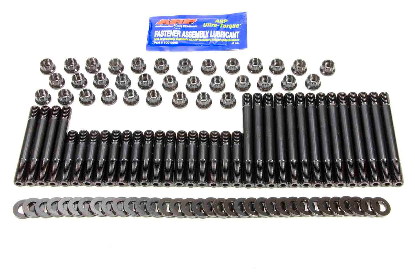 Cylinder Head Stud Kit - 12 Point Nuts - Chromoly - Black Oxide - OEM / Aftermarket Head - Small Block Chevy - Kit