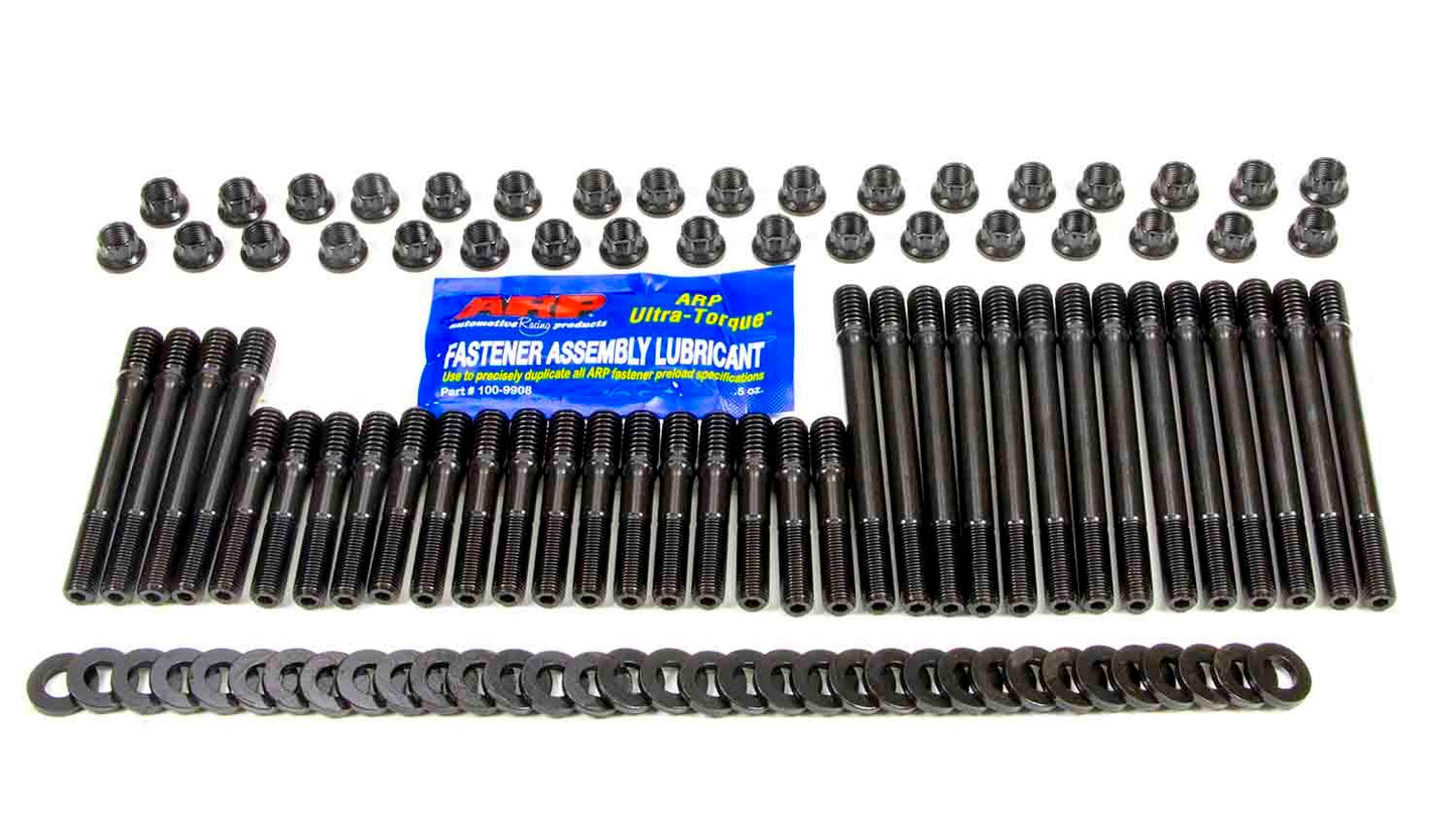Cylinder Head Stud Kit - 12 Point Nuts - Chromoly - Black Oxide - Aftermarket Head - Small Block Chevy - Kit