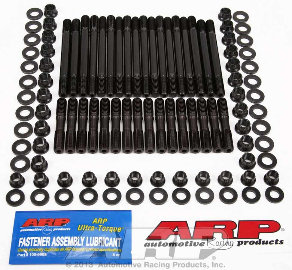 Cylinder Head Stud Kit - 12 Point Nuts - Chromoly - Black Oxide - Undercut - Aftermarket Head - Small Block Chevy - Kit