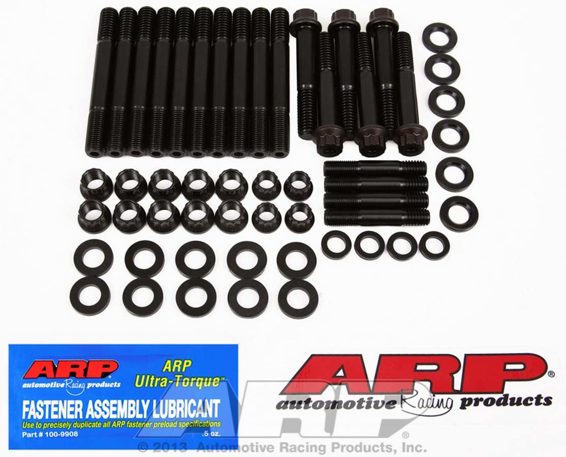 Main Stud Kit - 12 Point Nuts - 4-Bolt Mains - Chromoly - Black Oxide - Dart Little M - Splayed Cap Bolts - Small Block Chevy - Kit