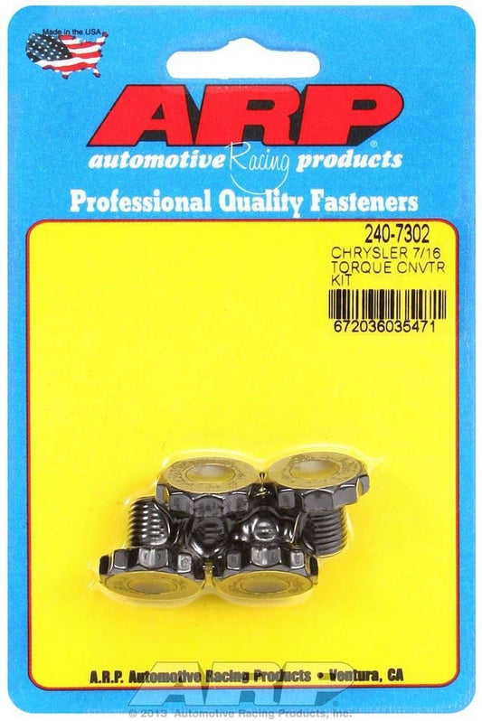 Torque Converter Bolt Kit - Pro Series - 7/16-20 in Thread - 0.5 in Long - 12 Point Head - Chromoly - Black Oxide - Torqueflite 727 / 904 - Set of 4