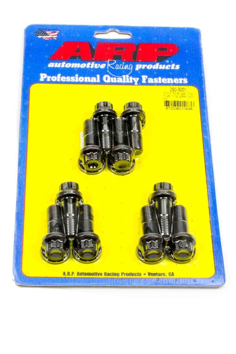 Ring Gear Bolt - 7/16-20 in Thread - 1.2 in Long - 12 Point Head - Chromoly - Black Oxide - Top Fuel - Strange Differential - Set of 10
