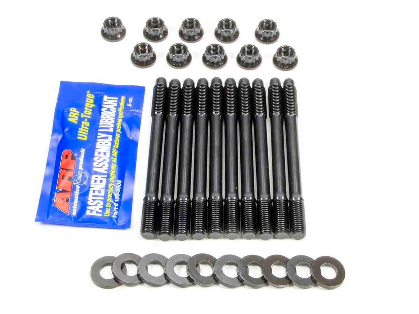Cylinder Head Stud Kit - 12 Point Nuts - Chromoly - Black Oxide - Undercut - Ford 4-Cylinder - Kit