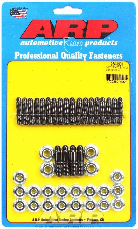 Oil Pan Stud - Hex Nuts - Chromoly - Black Oxide - Small Block Ford - Kit